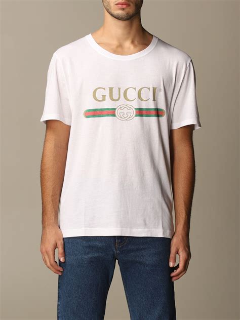 t shirt bianca gucci uomo|gucci jersey t shirt.